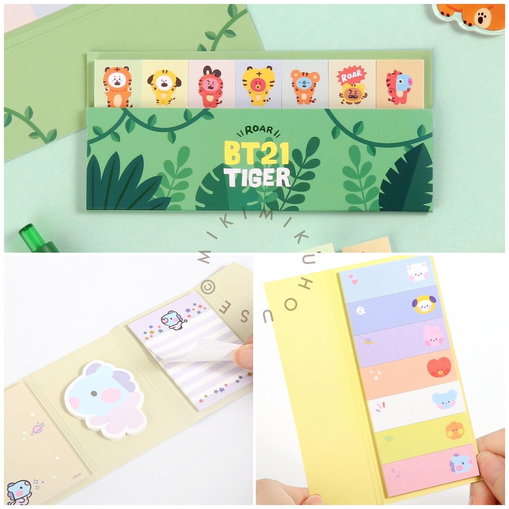 

BT21 minini STICKY MEMO & INDEX MONOPOLY STICKER TIGER BTS OFFICIAL MININI BABY STATIONERY MEMO