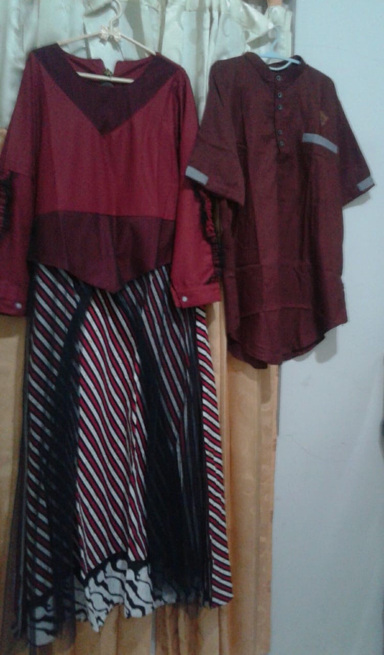 (bisa Cod) Gamis Batik Couple Baju Muslim Wanita Pakaian Wanita Original Karyaku Batik