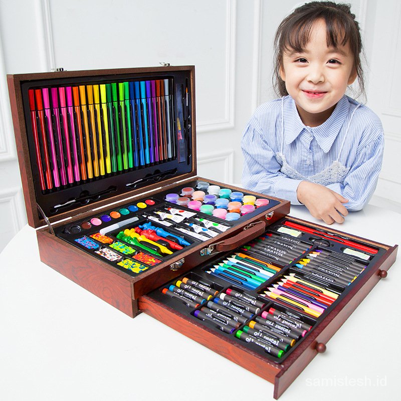 

Children's Drawing Tools Set Elementary School Student Watercolor Pen Painting Gift Box Art Brush Sc