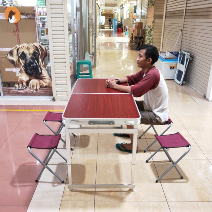 Meja Lipat HPL Bentuk Koper  Meja Lipat Koper Portable  Meja Makan