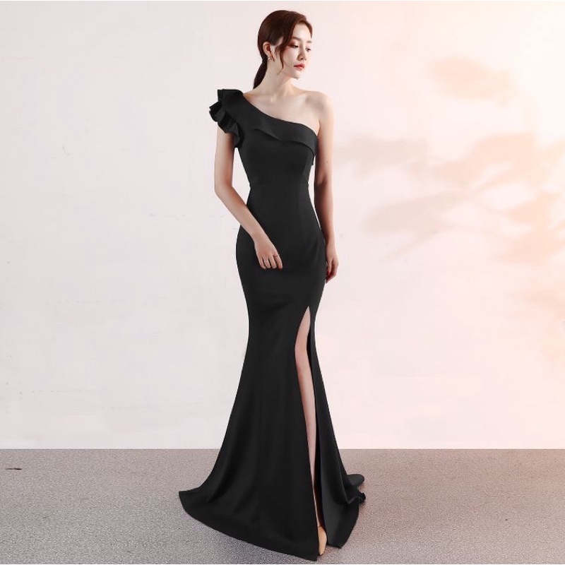ADELLE DRESS - Dress Pesta wanita long maxi slit dress elegant classy dress pesta mermaid duyung one
