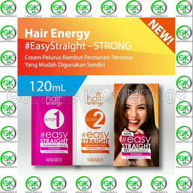 Makarizo Hair Energy Easy Straight Strong 120ml x 2step Obat Pelurus Rambut