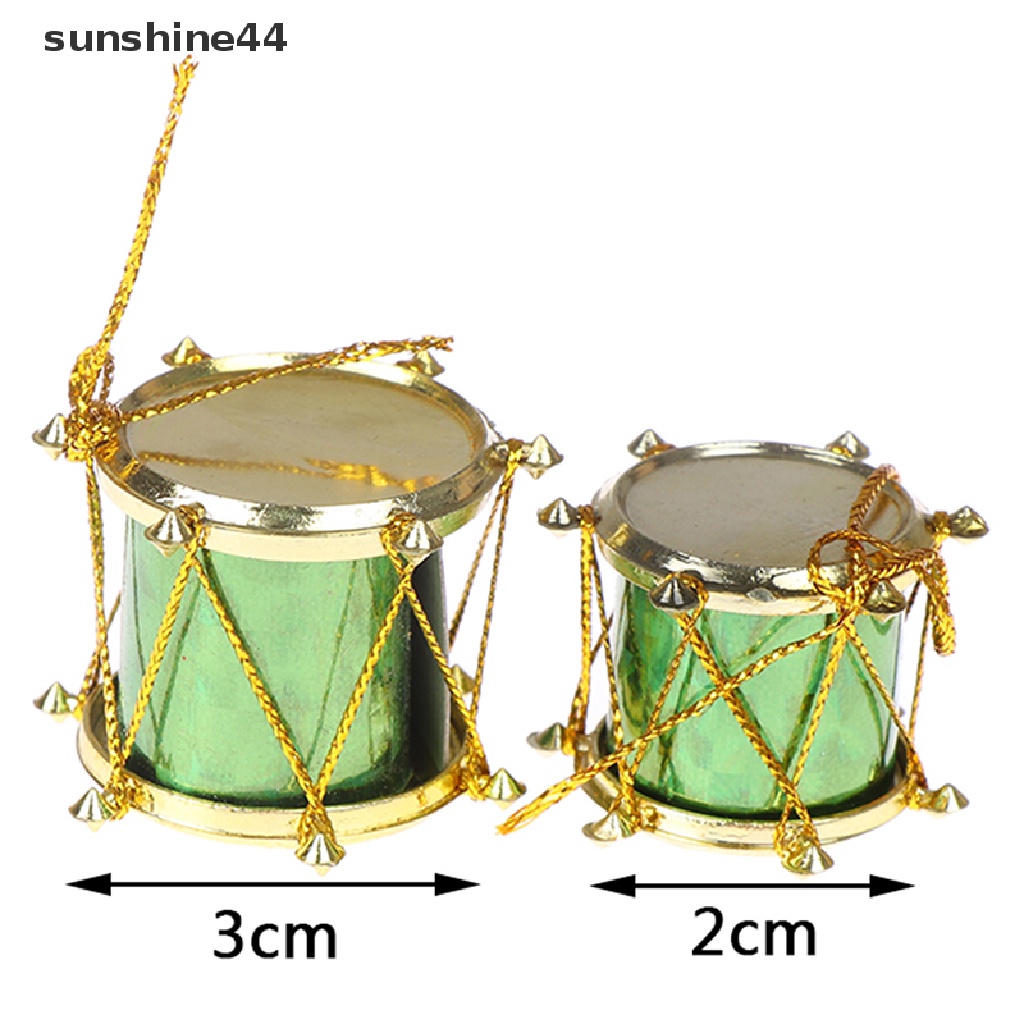 Sunshine 12pcs Ornamen drum Mini Warna-Warni Untuk Dekorasi Pohon Natal