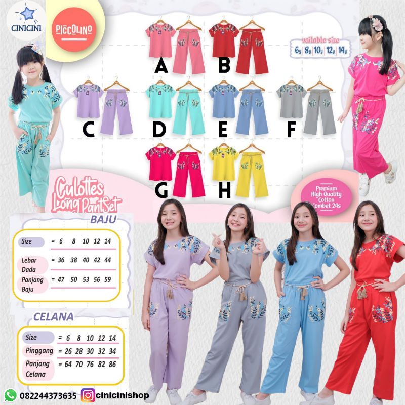 Culottes Longpants Set by Piccolino | Set Kulot Celana Panjang Anak Piccolino