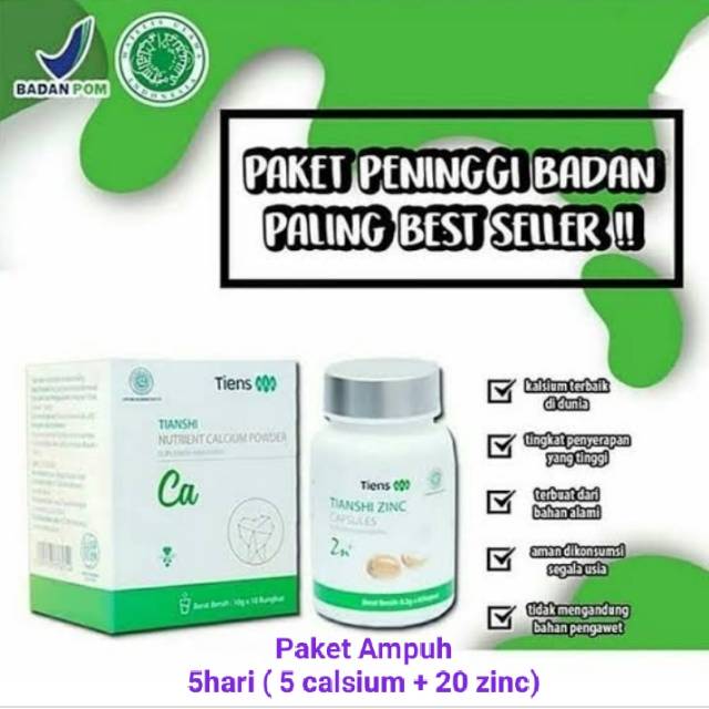 PENINGGI BADAN SUPER CEPAT paket 5 hari ori produk TIENS