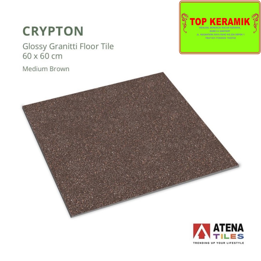 Keramik Lantai Atena 60x60 Crypton Medium Brown