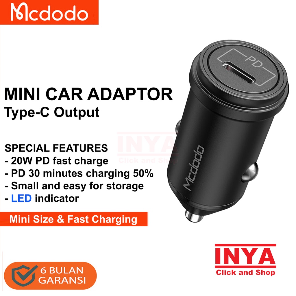 MCDODO CC-749 20W PD FAST CHARGE CAR CHARGER - Type C Output