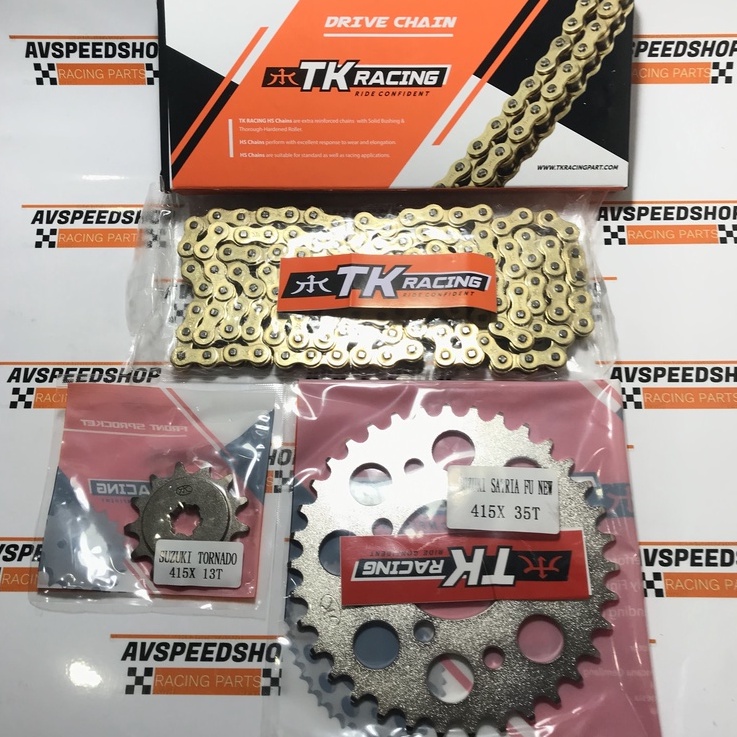 Gir Gear Set TK 415 Suzuki Satria RU 120 R-S / Satria RU 120 LSCM / 2 Tak / Hiu / Lumba & Rantai TK 