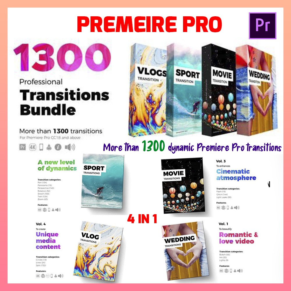 

NS 1300 Premeire Pro Professional Transition Bundle 4 in 1 Videohive