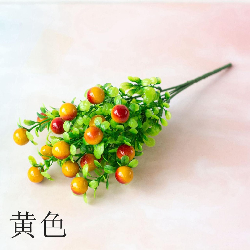 COD/TIB BUAH BUAHAN BUNGA TANGKAI PLASTIK BUNGA ARTIFISIAL BUNGA HIASAN P3141-JERUK MINI