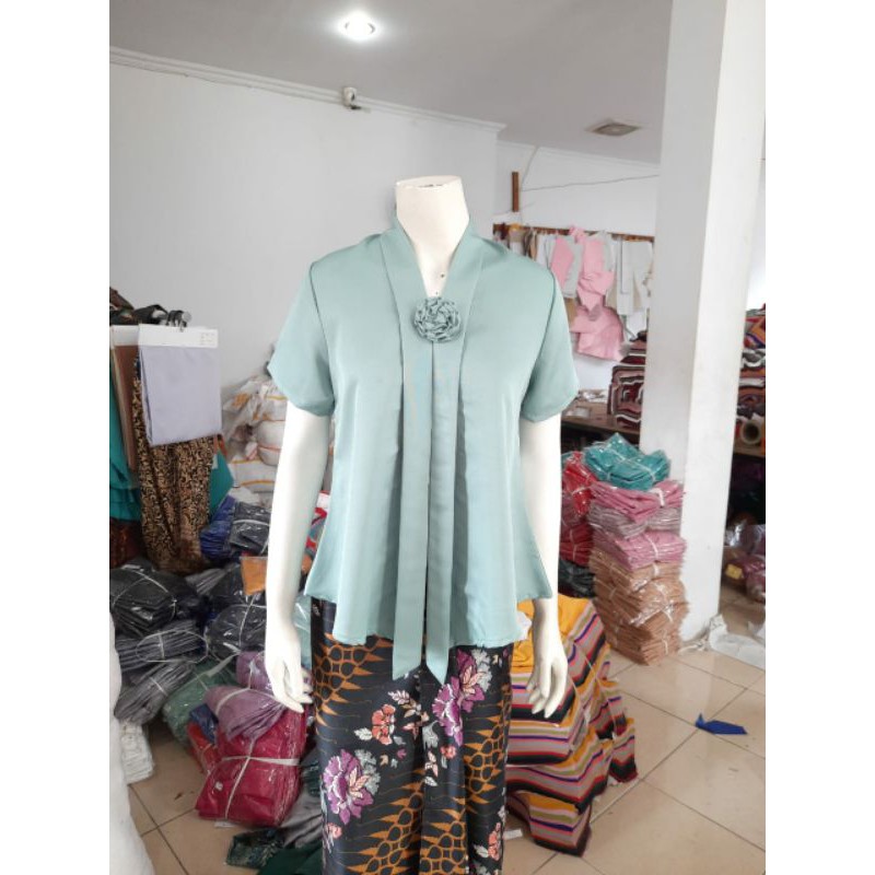 (Pd92/100) Kebaya Floy kutubaru kartini encim PENDEK BALOTELI busui KeroncongBusana (PDK)-Mint
