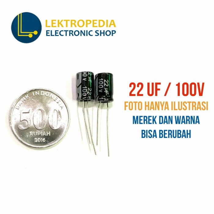 Elco 22uf 100v Kapasitor 22 uf mikro 100 v volt Elko 100volt Capasitor