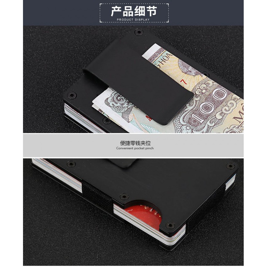 X11-C - Metal Card Wallet Money Clip with RFID Blocker