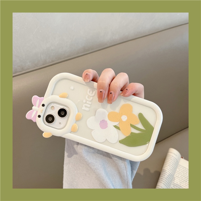 Soft Case Silikon TPU Transparan Motif Bunga Untuk Compatible for iPhone 14 13 12 11 Pro Max X Xr Xs Max iPhone 8 7 6 6s Plus Summer Flower Phone Case Clear Silicone Anti-Scratch Handphone Soft Case Shockproof Soft TPU Back Cover