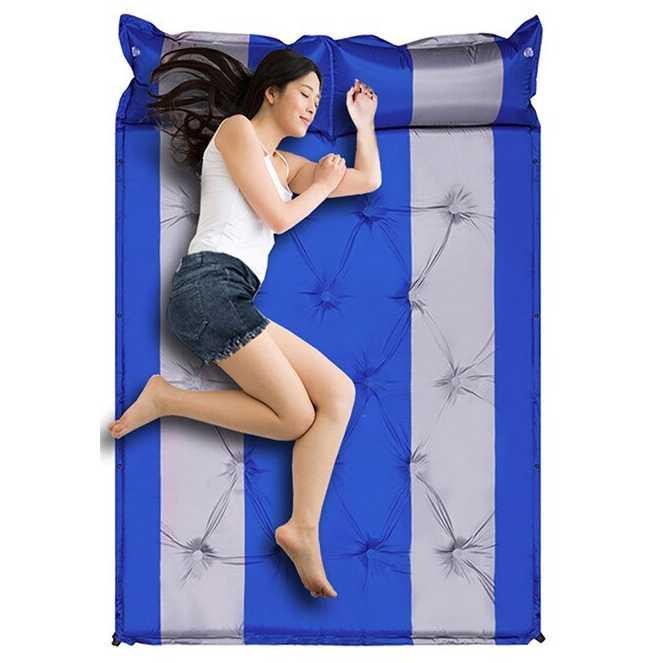 Kasur Matras Sponge Inflatable Cushion Camping Outdoor Bed - NH302 - Blue/Gray