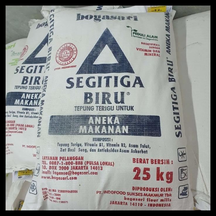 

Tepung Terigu Segitiga Biru 25Kg - Bogasari - 1 Bal / Karung