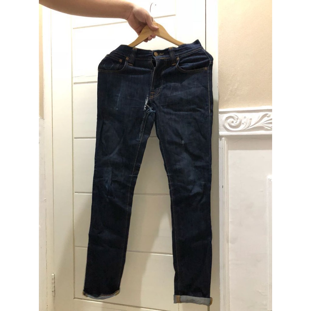 Nudie Jeans Thin Finn Dry Ecru Embo Size 28