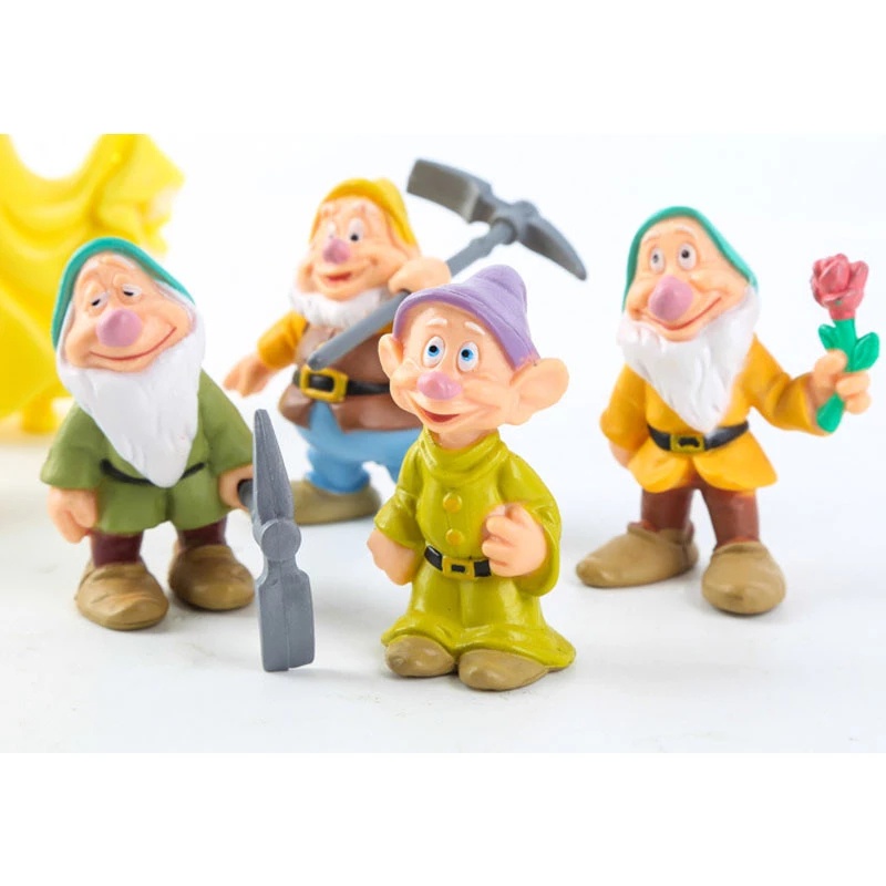 8pcs / Set Mainan Action Figure Karakter Film Disney Snow White Dan The Seven Dwarfs Bahan PVC