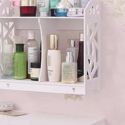 Rak Kosmetik Kayu Kotak Wpc Tempat Makeup Tahan Air Original Rak Serbaguna Aesthetic