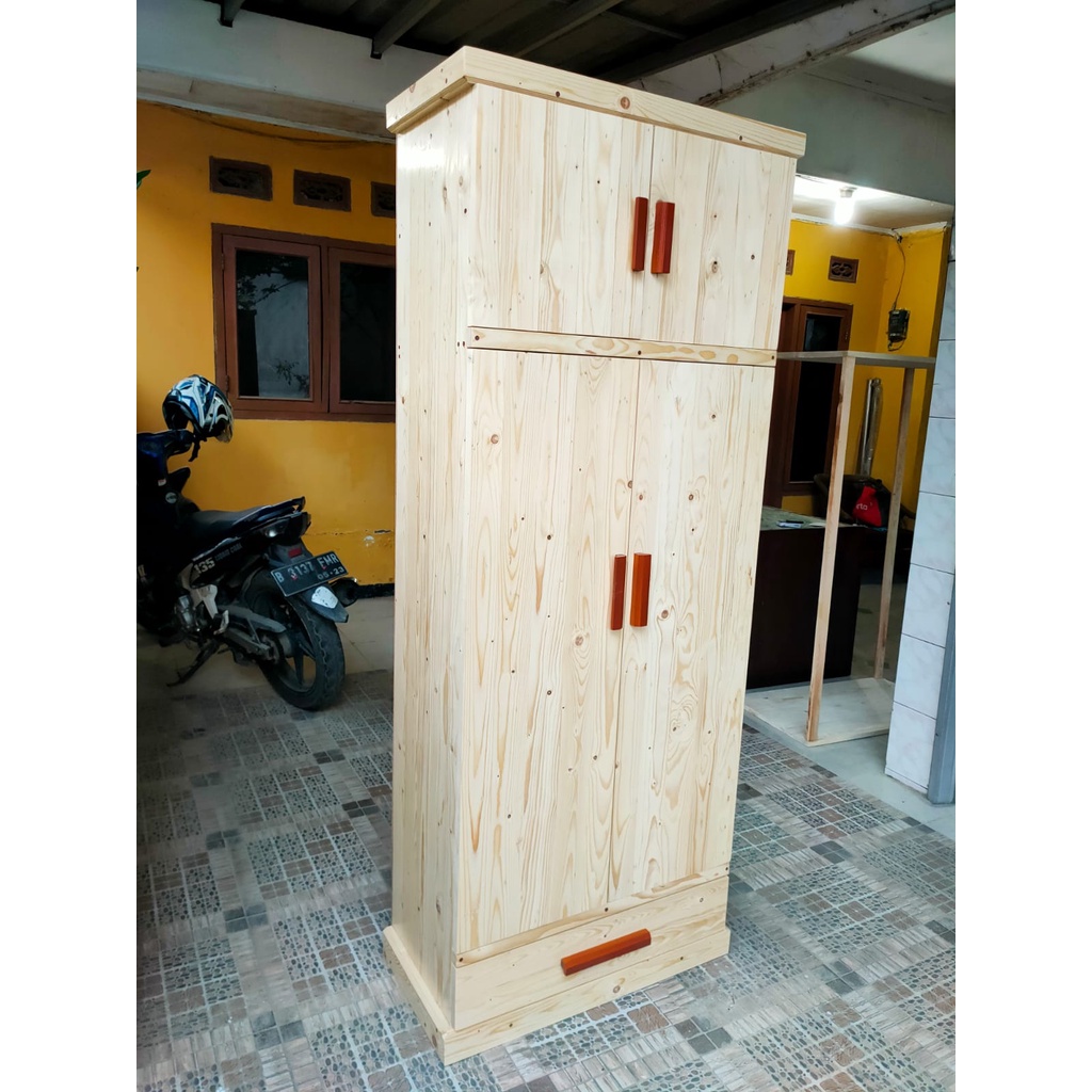 LEMARI SEPATU CUSTOM tempar simpan sepatu bebas desain material kayu jati belanda