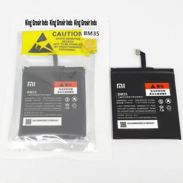 Baterai Xiaomi BM35 Mi4C Original 100% BM 35 Mi 4C Battery Batre Batere Batt Bat