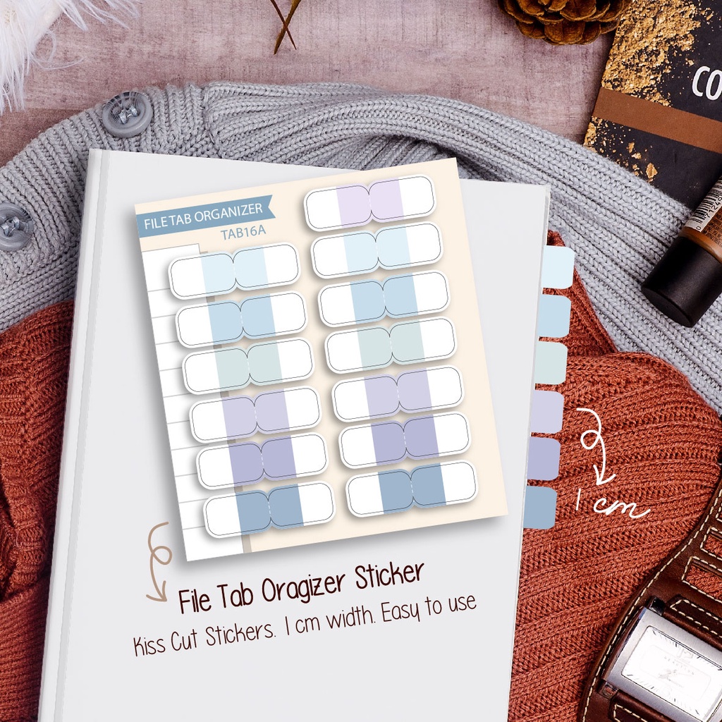 

Stiker Tab Organizer File Folder Buku Jurnal Map Tahan Air Laminasi Ukuran 1cm by StickerParty TAB16