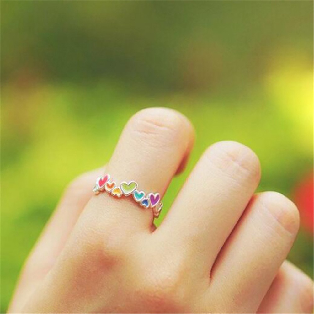 Hu Hu Hu Hu Hu Alat Bantu Pasang Kacamata♡ Cincin Luminous Warna-Warni Bentuk Hati Untuk Pasangan