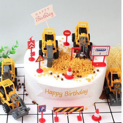 JGO topper cake eskavator excavator hiasan kue ulang tahun anak boy