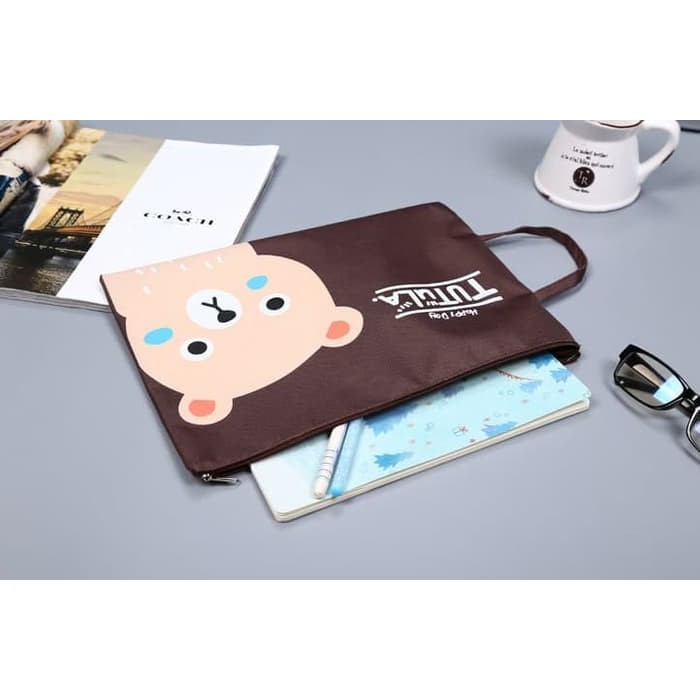 

Grosir PF01 Creative Fun Print Portable A4 file Storage pouch bag Keren