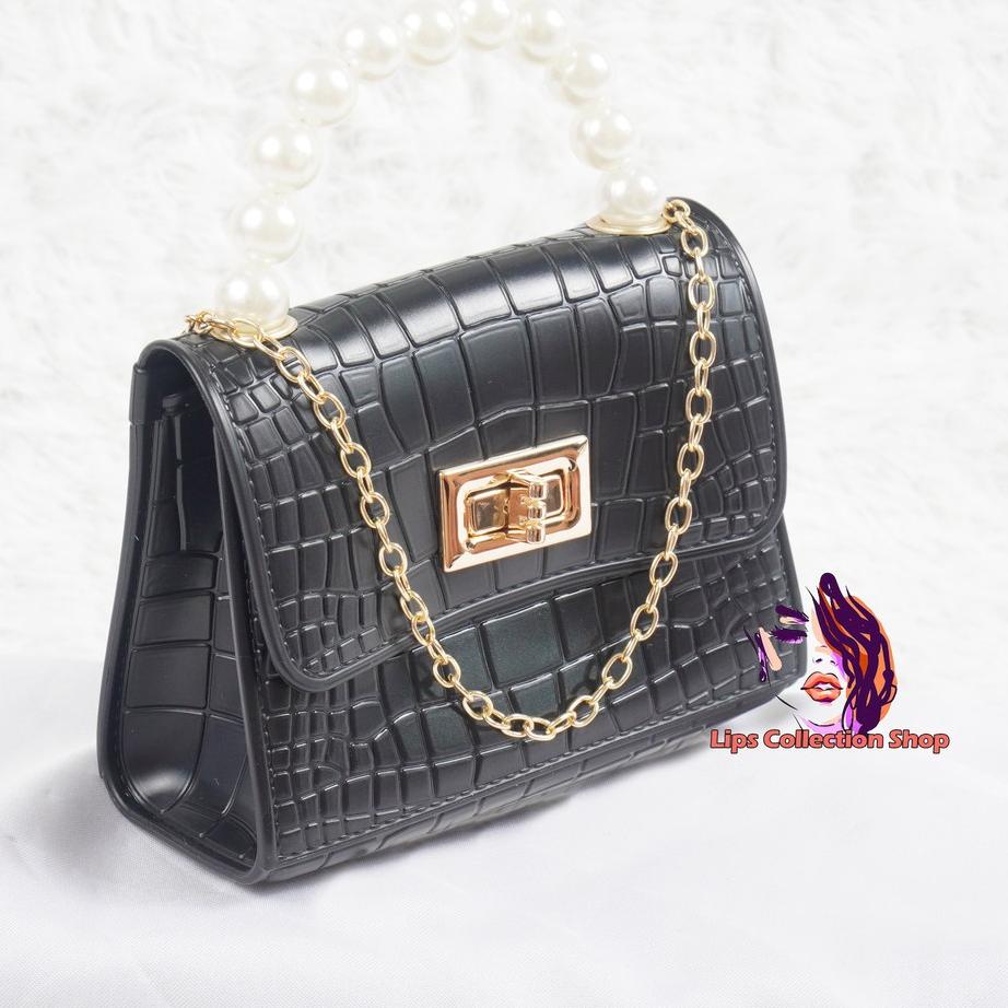☋ TAS JELLY MINI CROCO PEARL | TAS JELLY MINI MOTIF BUAYA CROCO | TAS SELEMPANG JELLY ➲