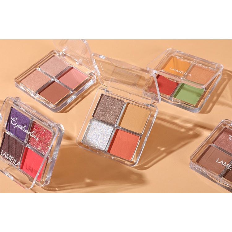 Mini 4 Colour Eyeshadow Lameila Eyeshadow 4 Warna Pigmented Korean Eyeshadow TERMURAH Original