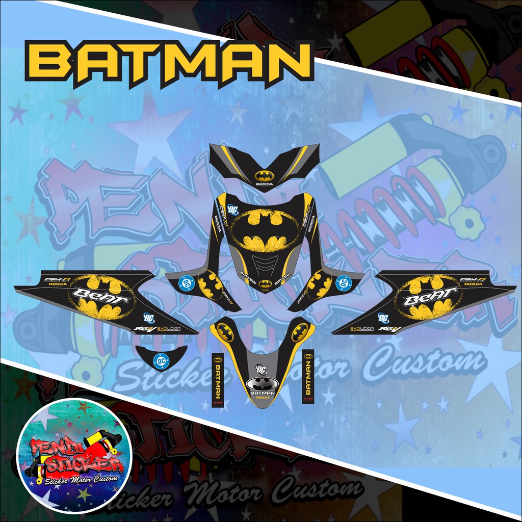DECAL STICKER HONDA BEAT KARBU BATMAN ORANGE II