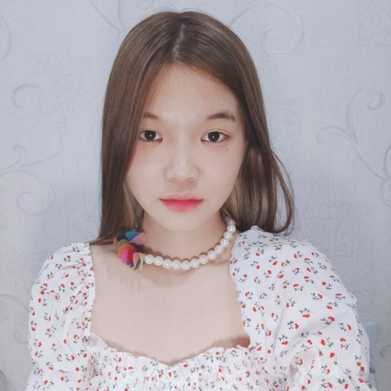 Floella Flower Pearl Choker Necklace Colorful Chic Warna Warni Kalung Mutiara Kelopak Bunga Samping