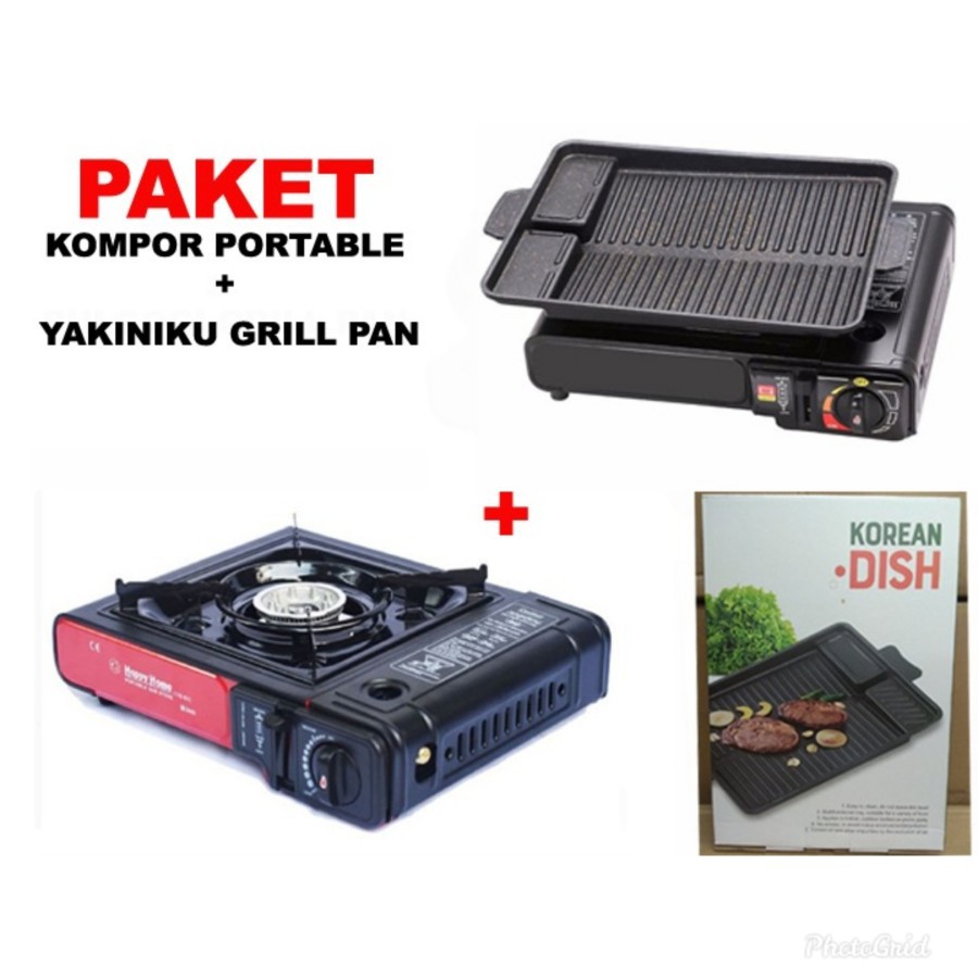 PAKET KOMPOR PORTABLE BBQ YAKINIKU GRILL PAN