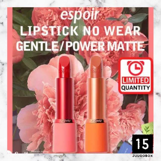 READY - ESPOIR LIPSTICK NO WEAR GENTLE MATTE ORIGINAL HANDCARRY KOREA
