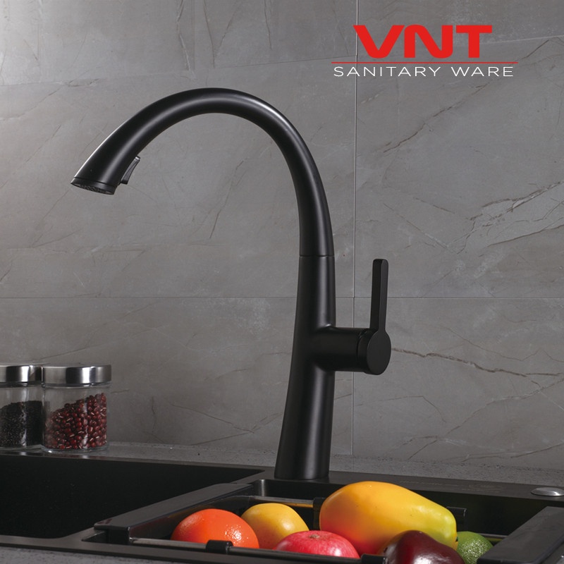 Kran Dapur Kitchen Sink Hitam Panas Dingin Black Doff Keran Shower