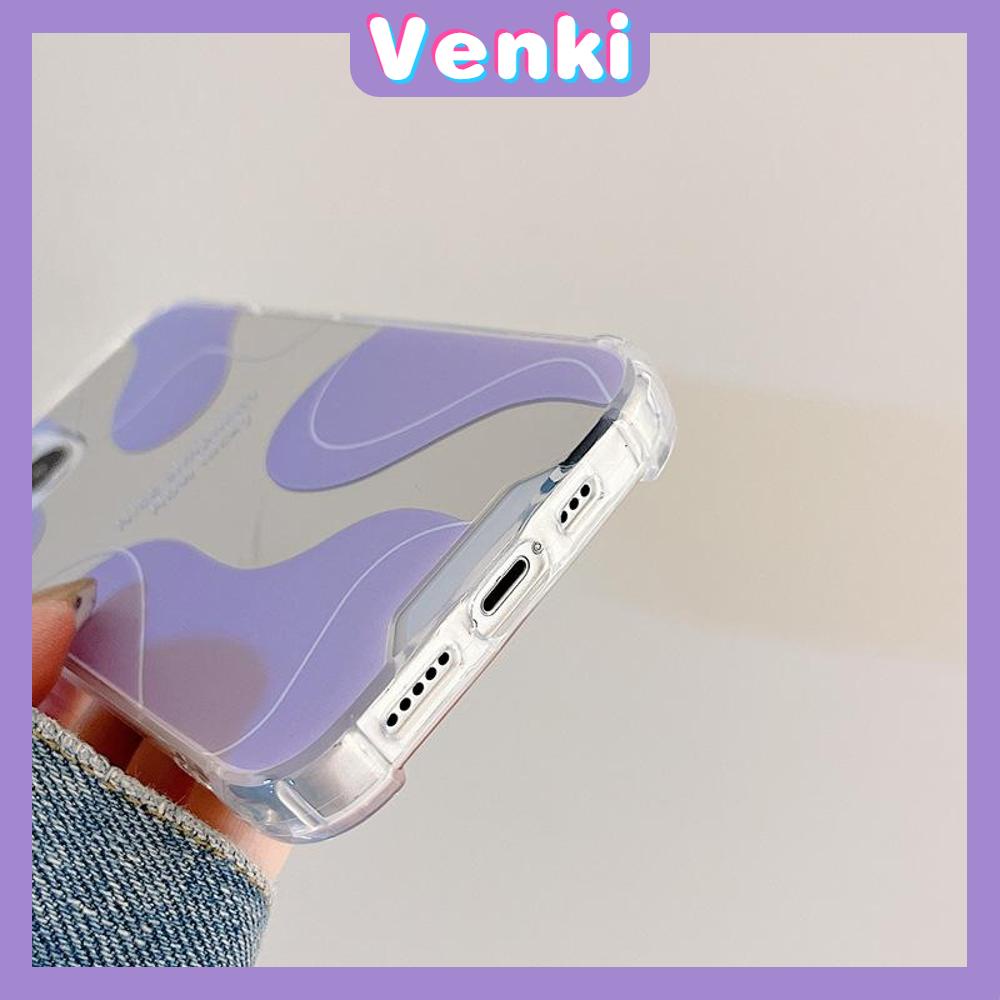 iPhone Case Luxury Acrylic Mirror Airbag Shockproof Protection Camera Romantic Purple Simple Compatible For iPhone 11 Pro Max 13 Pro Max 12 Pro Max 7Plus xr XS Max