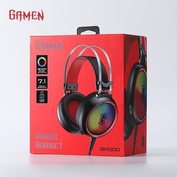 Headset Gaming GAMEN GH1200 Surround Sound 7.0 Virtual