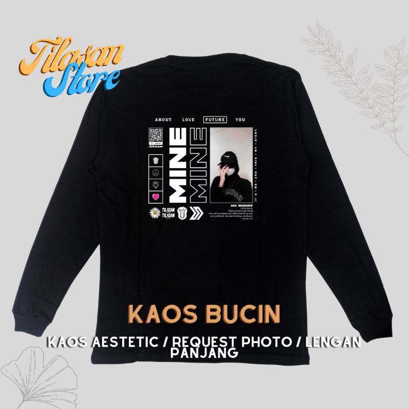KAOS LENGAN PANJANG / BISA REQUEST PHOTO TILASANCLOTH / Kaos Bucin / Kaos Sablon / Sablon Kaos / Kao
