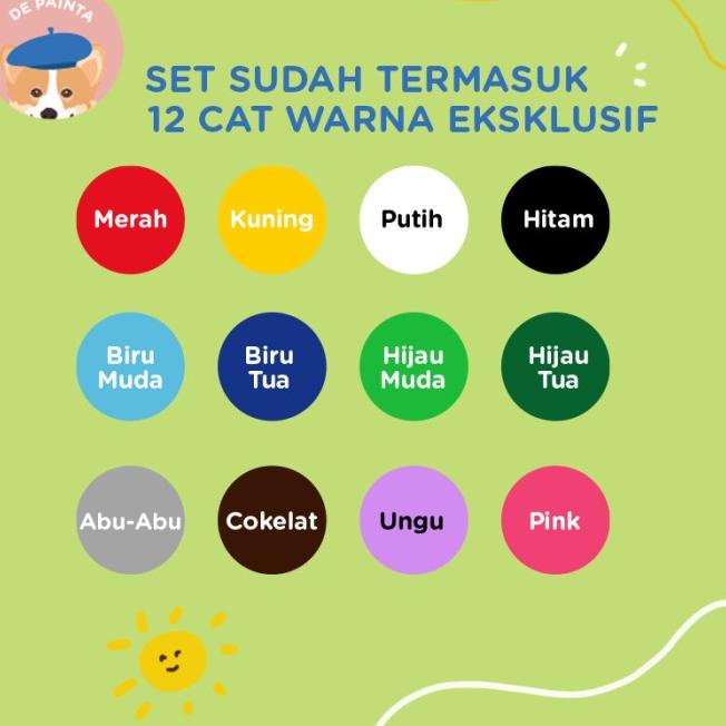 

☇ Paket Melukis / Belajar Warna untuk Anak /Set Alat Lukis Anak 1 Kanvas ◌