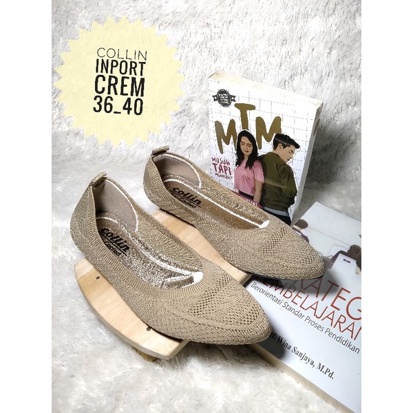 sepatu flat rajut Collin import
