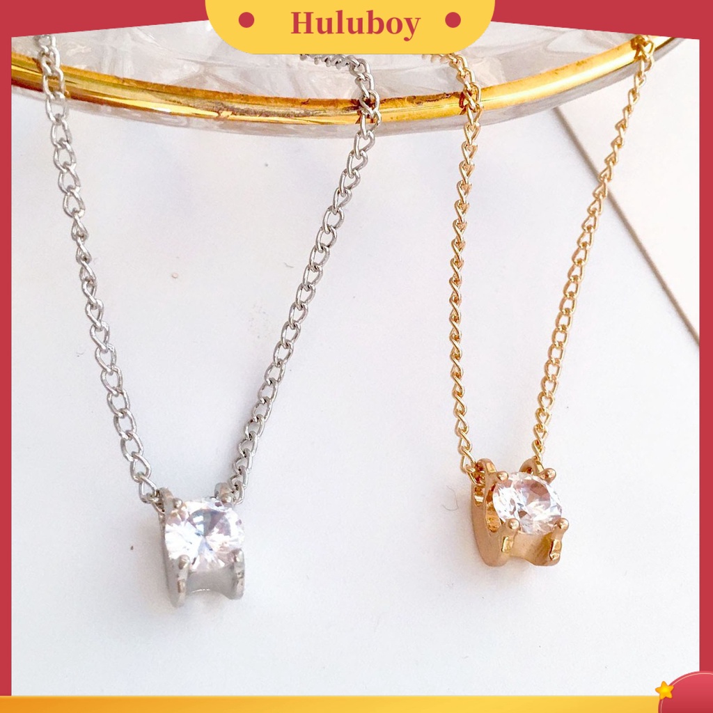 Hu Hu Hu Hu Hu Alat Bantu Pasang Kacamata♡ Kalung Rantai Alloy Dengan Liontin Kubik Zirconia Berkilau Mewah Untuk Wanita