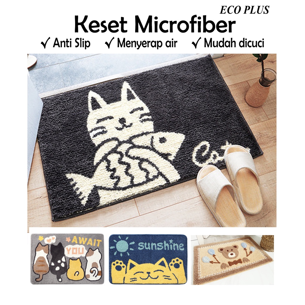 Keset Microfiber Antislip Floor Mat Carpet Aneka Motif Animal