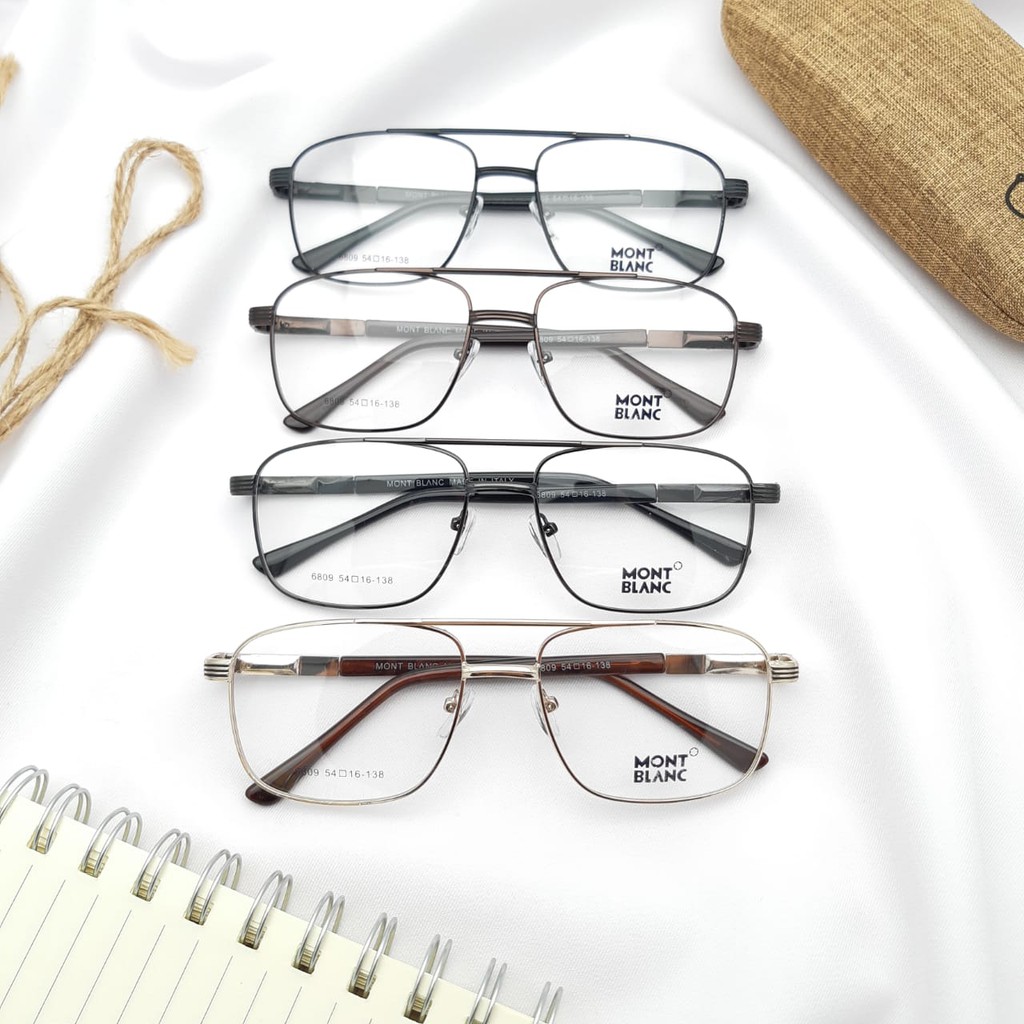 Frame Frame kacamata minus besi classic vintage 6809 +lensa antiradiasi