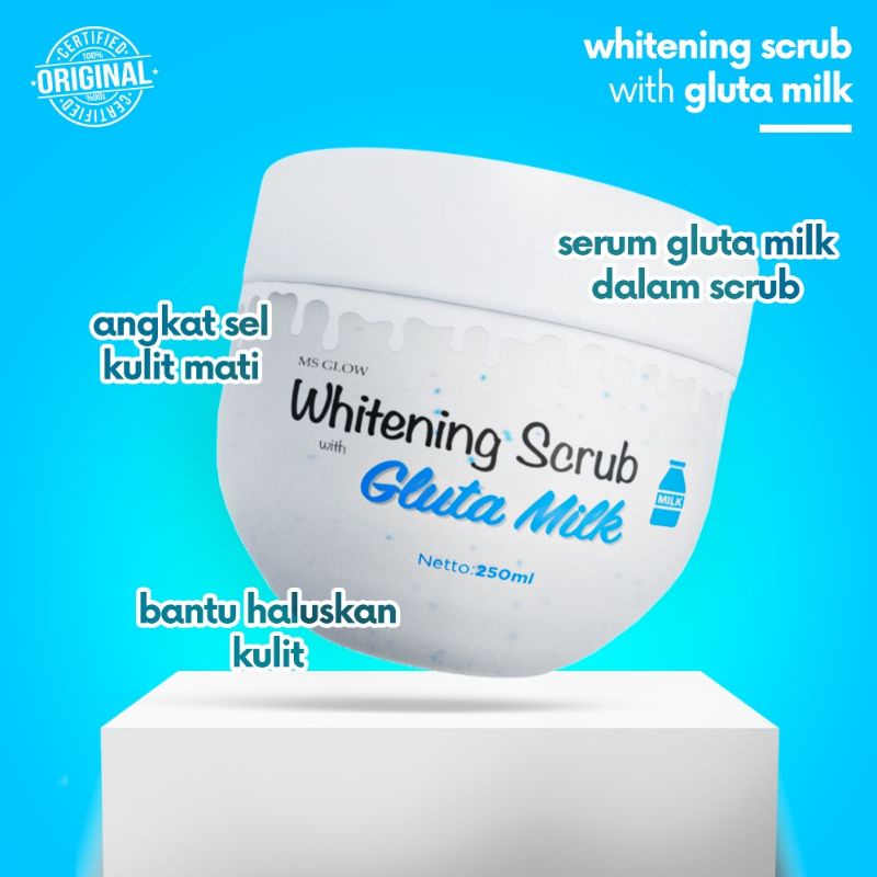 MS glow whitening scrub gluta milk lulur tubuh perawatan tubuh 100% original bisa cod