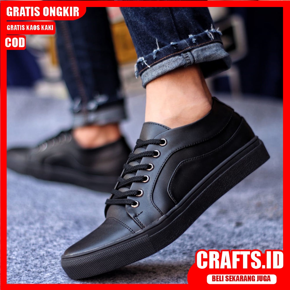 CRAFTS X BOAS Sepatu Kasual Pria Kulit Syntetic Premium Sepatu Pria Casual Sepatu Kasual Cowok/Cowo Kerja Kuliah Semi Formal Gaya Santai Keren Termurah