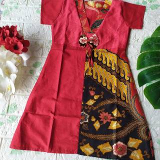 DRESS ANAK BATIK MODEL KERAH V | Shopee Indonesia