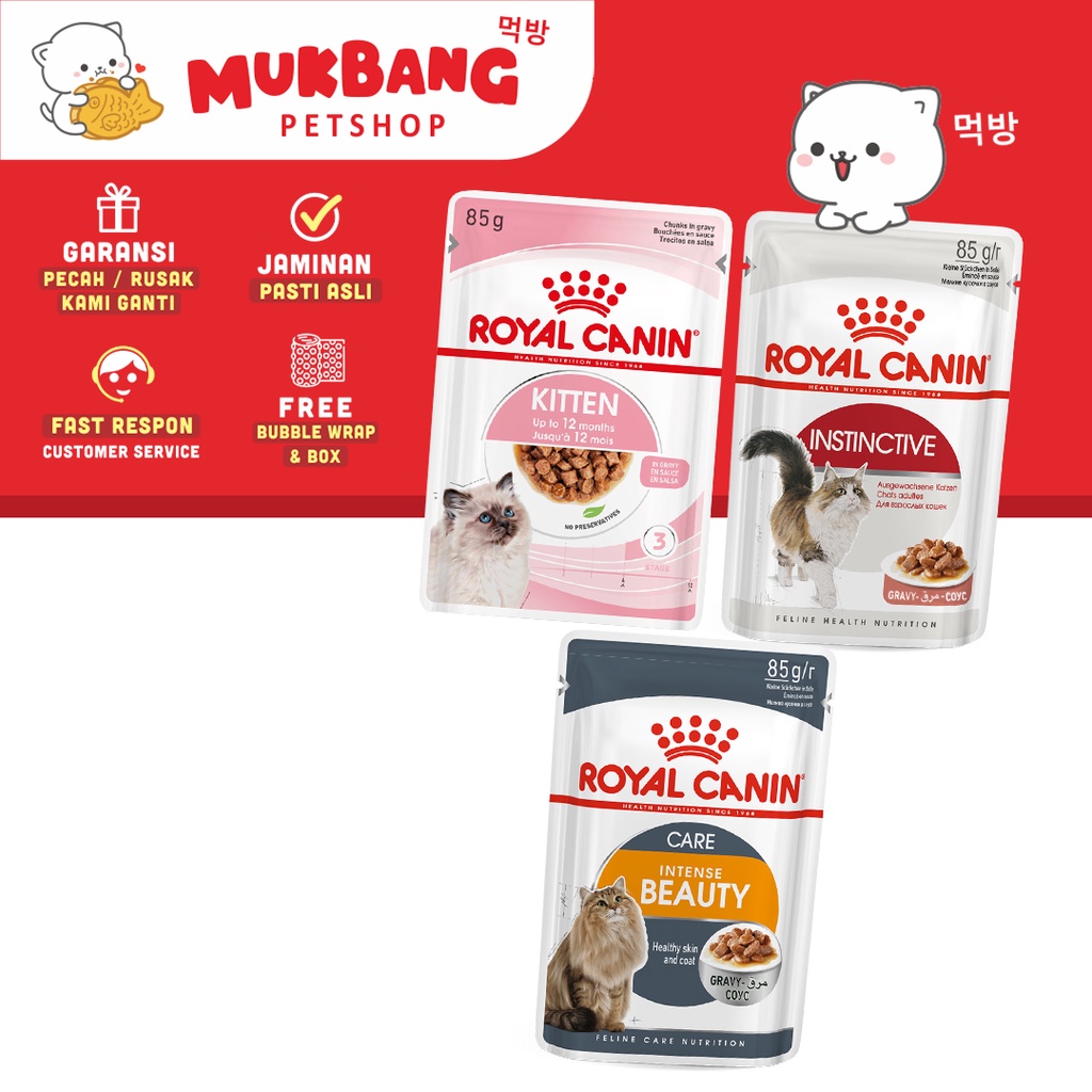 Royal Canin Pouch 85gr RC Wet Food Makanan Basah Kucing Sachet Kitten Gravy RC Instense Beauty Gravy Instinctive Gravy Makanan Kucing Basah