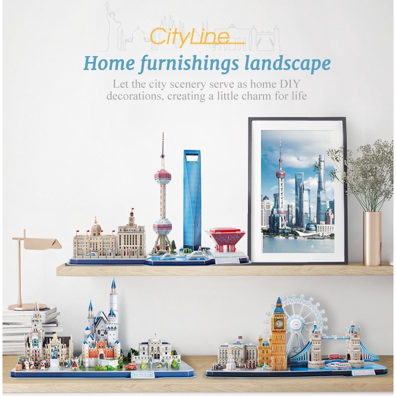 Cubicfun CityLine - Cubic Fun CityLines - Pajangan Miniature Kota - Koleksi Pajangan Rumah