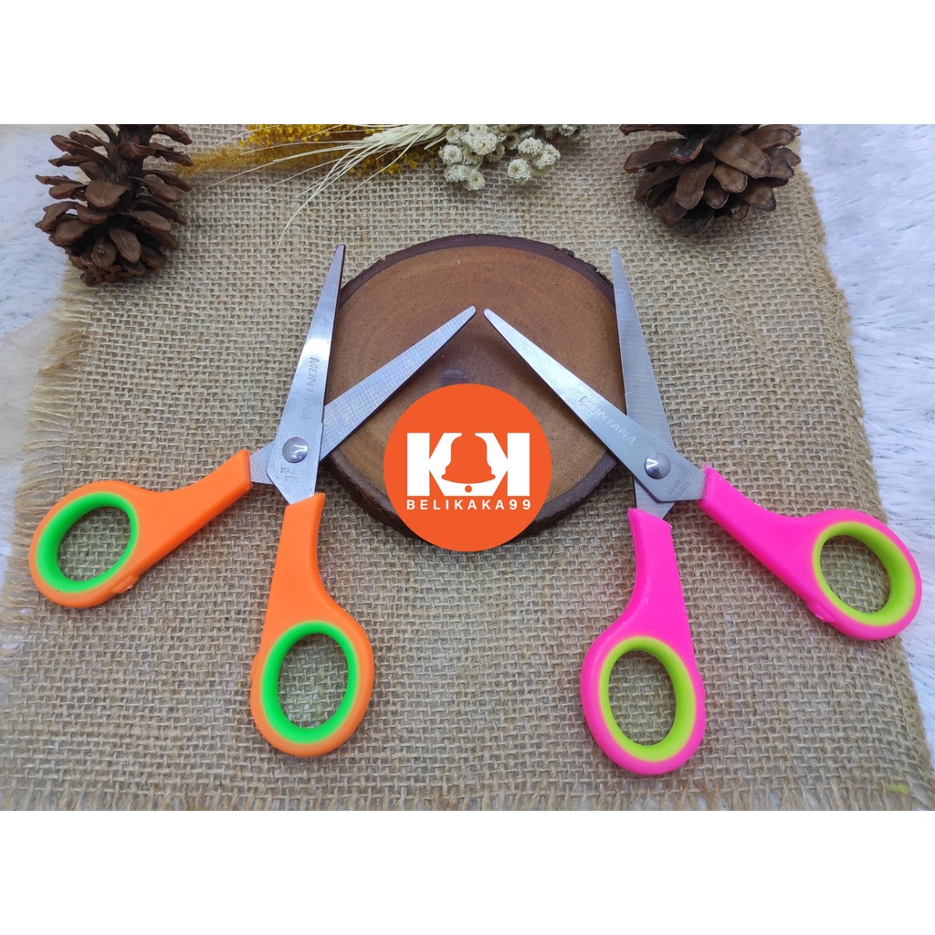 GUNTING TANGGUNG WARNA TAJAM MURAH MEREK MONTANA M2000 / MONTANA SCISSORS / M2000 SCISSORS / GUNTING RENTENG ISI 12 PCS / SCISSORS